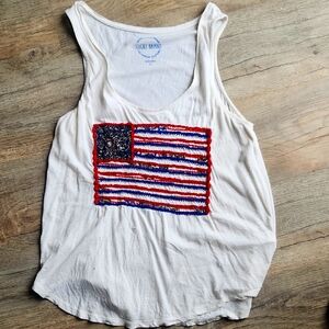 Lucky Brand Red and White Tank Top